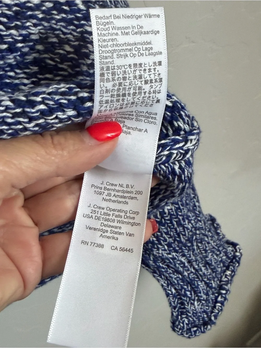 NWT 2025 J.Crew Marled Rollneck Sweater Blue Ivory Cotton Small